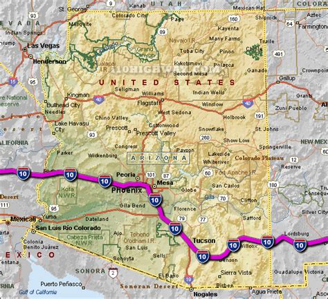 State of <b>Arizona</b> 1971. . Arizona highway map with mile markers